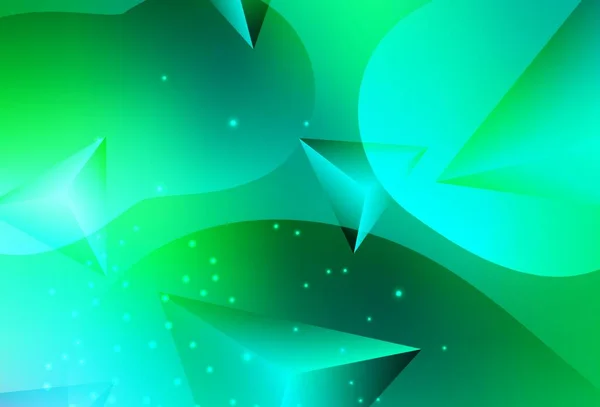 Vector Verde Claro Ilustración Abstracta Con Discos Triángulos Colores Ilustración — Vector de stock