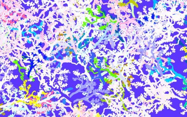 Hafif çokrenkli vektör karalama düzeni yapraklar ve dallarla. Yapraklar ve dallarla bulanık şekilli yaratıcı illüstrasyon. Duvar kağıdı tasarımınız için yeni bir doku.