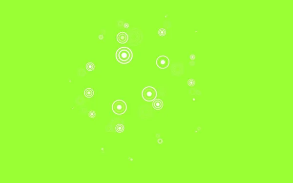 Hellgrüne Vektorkulisse Mit Punkten Abstrakte Illustration Mit Farbigen Blasen Naturstil — Stockvektor