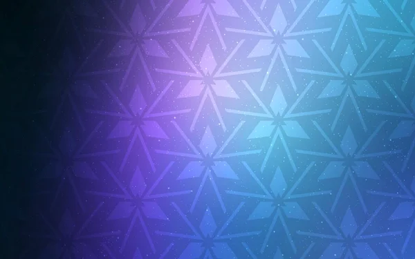 Dunkelrosa Blaue Vektorschablone Mit Kristallen Dreiecken Illustration Mit Einer Reihe — Stockvektor