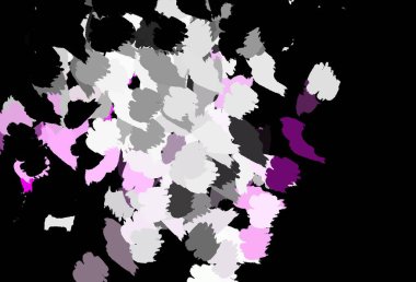 Koyu mor, kaotik şekilli pembe vektör şablonu. Renkli rastgele şekillerle modern soyut illüstrasyon. Web siteniz için basit tasarım.