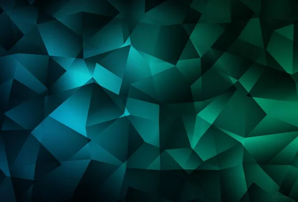 Koyu Mavi Yeşil Vektör Eğimli Üçgen Dokusu Origami Tarzında Gradyan — Stok Vektör