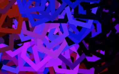 Koyu mavi, kırmızı vektör dokusu ve renkli altıgenler. Renkli altıgenli bulanık arkaplan. Reklamınız için bir kalıp, kitapçıklar.