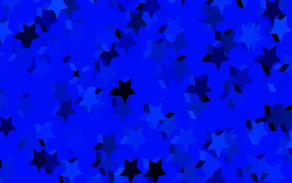 Темний Векторний Візерунок Blue Різдвяними Зірками Декоративна Блискуча Ілюстрація Зірками — стоковий вектор