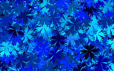 Koyu mavi vektör çizimi, çiçekli. Çiçekli modern soyut illüstrasyon. Duvar kağıtları, boyama kitapları için desen.