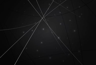 Daireleri ve çizgileri olan koyu gri vektör düzeni. Renkli daireler, üçgenler çizilmiş bir resim. Kartvizitiniz için modern tasarım.