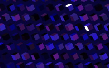 Kare şeklinde koyu mor vektör deseni. Renkli dikdörtgenleri olan bir resim. İş ilanınız için akıllı tasarım.