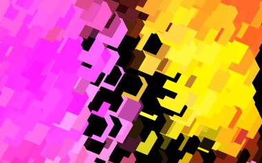 Koyu pembe, üzerinde çizgiler, dikdörtgenler olan sarı vektör düzeni. Dikdörtgenli soyut gradyan çizimi. Reklamınız, posteriniz, afişiniz için en iyi tasarım.