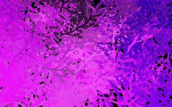 Patrón Garabato Vectorial Púrpura Oscuro Con Árboles Ramas Ilustración Colorida — Vector de stock