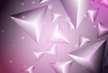 Açık Mor, üçgenli pembe vektör arkaplan. Renkli üçgenli modern soyut illüstrasyon. Web siteniz için basit tasarım.