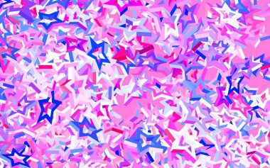 Parlak yıldızlı açık pembe vektör düzeni. Yıldızlı modern geometrik soyut çizim. Astroloji web siteleri için desen.