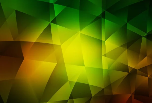 Texture Triangoli Gradienti Vettoriali Verde Scuro Giallo Illustrazione Colori Completamente — Vettoriale Stock