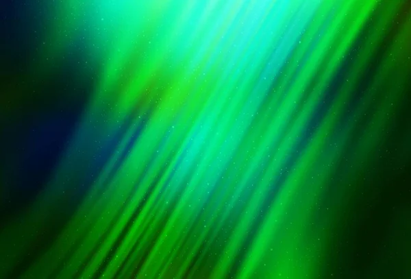 Lichtblauw Groen Vectorpatroon Met Nachtelijke Sterren Wazig Decoratief Ontwerp Eenvoudige — Stockvector