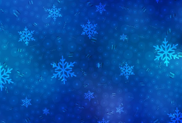 Textura Vectorial Azul Claro Estilo Cumpleaños Ilustración Colorida Con Nieve — Vector de stock