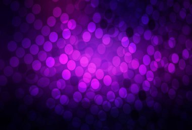 Koyu mor, diskli pembe vektör dokusu. Parlak renkli soyut çemberlerin olduğu bir resim. Duvar kağıtlarının dokusu için desen.