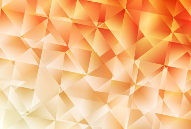 Açık Turuncu vektör düşük polimerli yerleşim. Çokgen soyut çizim ve gradyan. Cep telefonunun arka planının şablonu.