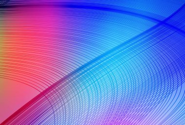 Eğri çizgileri olan ışık çokrenkli vektör şablonu. Soyut tarzda gradyan çizgilerle akıllı illüstrasyon. İş tasarımınız için şablon.