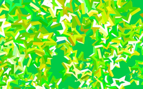 Светло Зеленая Желтая Векторная Компоновка Яркими Звездами Размытый Декоративный Дизайн — стоковый вектор