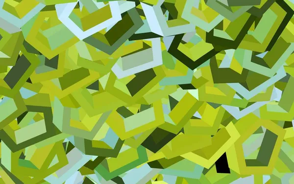 Světle Zelená Žlutý Vektorový Vzor Barevnými Šestiúhelníky Abstraktní Ilustrace Barevnými — Stockový vektor
