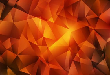 Koyu kırmızı, sarı vektör eğimli üçgen dokusu. Yarım ton şeklinde, üçgenli yaratıcı illüstrasyon. Cep telefonunun arka planının şablonu.