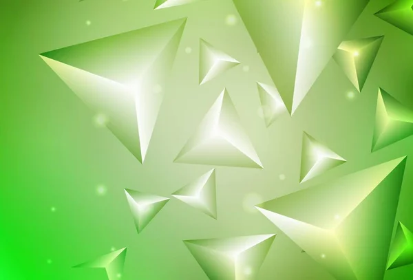 Verde Chiaro Texture Vettoriale Gialla Con Stile Triangolare Illustrazione Astratta — Vettoriale Stock