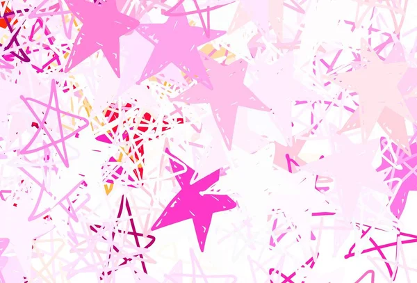 Luz Púrpura Textura Vectorial Rosa Con Hermosas Estrellas Estrellas Sobre — Vector de stock