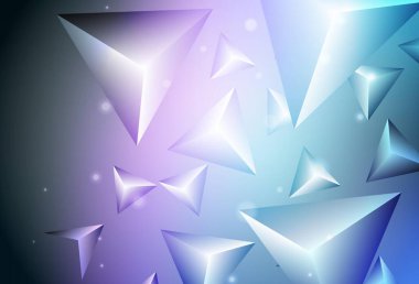 Koyu pembe, mavi vektör desenli ve çokgen. Doğa tarzında üçgenleri olan güzel bir çizim. Broşürler, broşürler için desen