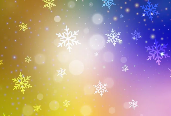 Donkerroze Gele Vectorachtergrond Kerststijl Kleurrijke Illustratie Met Kerstsimbolen Tekens Slim — Stockvector
