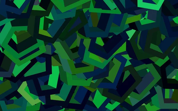 Donkergroen Vectorpatroon Met Kleurrijke Zeshoeken Illustratie Met Set Kleurrijke Zeshoeken — Stockvector