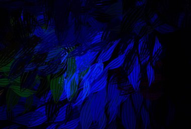 Koyu renkli vektör doğal arkaplan ve yapraklar. Hint tarzı yapraklı bulanık dekoratif tasarım. Web siteniz için Doodle tasarımı.