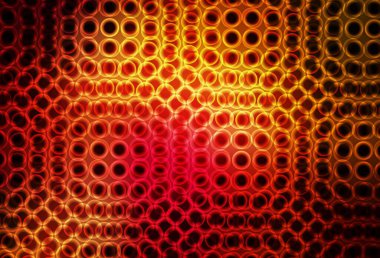 Koyu kırmızı, küreli sarı vektör deseni. Doğa tarzında bulanık halkaları olan güzel renkli çizimler. Duvar kağıtlarının dokusu için desen.