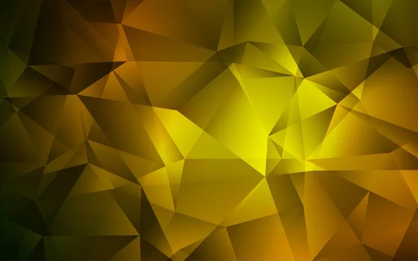 Disposition Abstraite Polygone Vectoriel Vert Foncé Jaune Illustration Colorée Dans — Image vectorielle