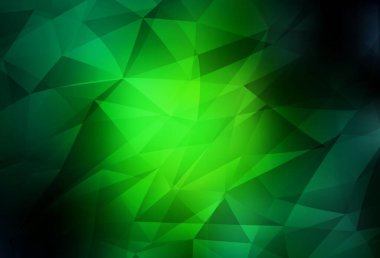 Koyu yeşil vektör üçgen çizimi. Üçgenli parlak renkli çizimler. Web siteniz için çokgen tasarım.