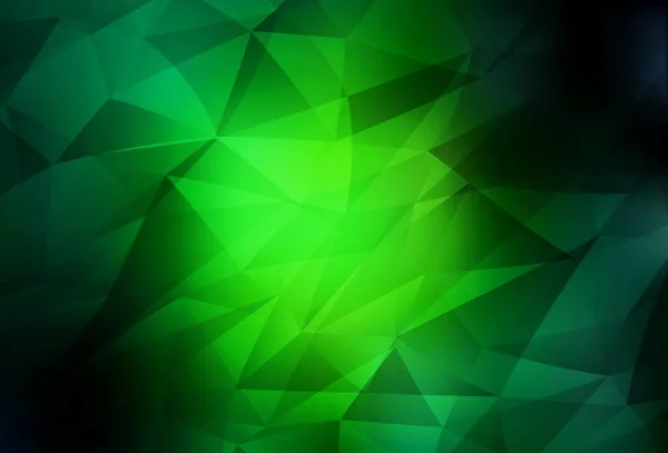 Темно Зеленый Вектор Сияющий Треугольником Яркая Красочная Иллюстрация Треугольниками Полигональный — стоковый вектор