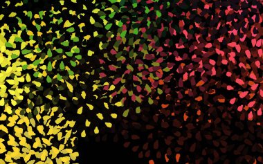 Koyu yeşil, soyut şekilli kırmızı vektör arkaplan. Renkli rastgele şekillerle modern soyut illüstrasyon. Duvar kağıtları için zarif tasarım.