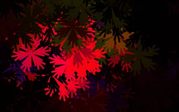 Темний Багатобарвний Векторний Каракулевий Макет Квітами Абстрактна Ілюстрація Квітами Стилі — стоковий вектор