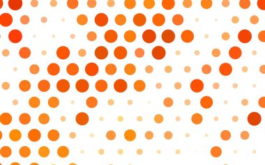 Açık Turuncu vektör soyut arkaplanda renkli gradyan ile bulanık baloncuklar oluşturdu. Parlak renkli soyut çemberlerin olduğu bir resim. Broşürler, broşürler için temel