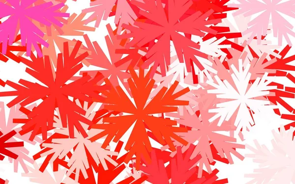 Світло Червоний Векторний Каракулі Візерунок Квітами Елегантна Яскрава Ілюстрація Квітами — стоковий вектор