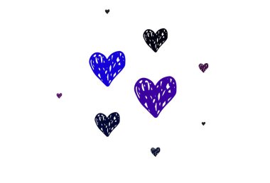 Açık mavi, güzel kalpleri olan kırmızı vektör dokusu. Sevgililer günü tarzında gradyan kalpleri olan akıllı bir illüstrasyon. Evlilik hediyeleri için örnek, tebrikler..