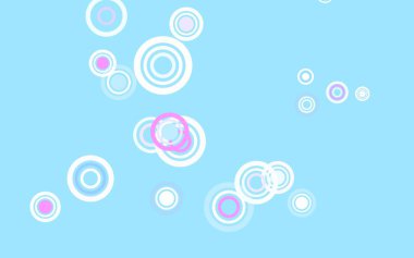 Açık Mor, köpüklü pembe vektör arkaplan. Doğa tarzında bulanık halkaları olan güzel renkli çizimler. Fütürist reklamlar ve kitapçıklar için şablon.