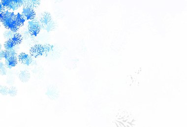 Dallı hafif Mavili vektör çizim deseni. Yapraklı soyut illüstrasyon, karalama tarzı dallar. İşiniz için en iyi tasarım..