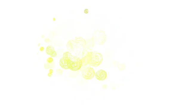 Ανοιχτό Πράσινο Κίτρινο Διάνυσμα Doodle Φόντο Τριαντάφυλλα Λουλούδια Κλίση Λευκό — Διανυσματικό Αρχείο