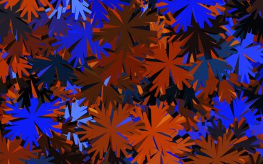 Koyu mavi, sarı vektör karalama arkaplanı çiçekli. Çiçekli zarif, parlak bir illüstrasyon. Web siteleri ve pankartlar için desenli desen.