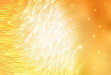 Eğimli çizgileri olan açık sarı vektör şablonu. Basit eğri biçiminde parlak renkli bir illüstrasyon. Marka kitabı için şık bir desen.