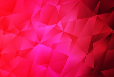 Açık Kırmızı Vektör soyut mozaik arkaplan. Üçgenlerden oluşan parlayan çokgen çizimler. Dizaynınız için üçgen desen.