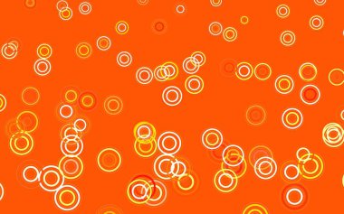 Açık kırmızı, diskli sarı vektör dokusu. Bulanık dekoratif tasarım baloncuklu soyut tarzda. Reklamlar, broşürler için desen.