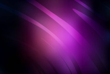 Koyu mor çizgili vektör dokusu. Kavisli çizgilerden oluşan parlak bir illüstrasyon. Tasarımınız için basit şablon.