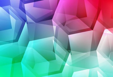 Açık yeşil, altıgenli kırmızı vektör arkaplan. Renkli altıgenli bulanık arkaplan. Reklamınız için bir kalıp, kitapçıklar.