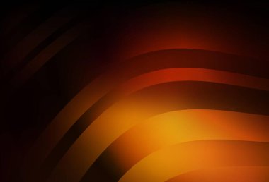 Eğri çizgileri olan koyu turuncu vektör arkaplan. Eğilimli soyut bir çizim. Posterler ve afişler için iş tasarımı.