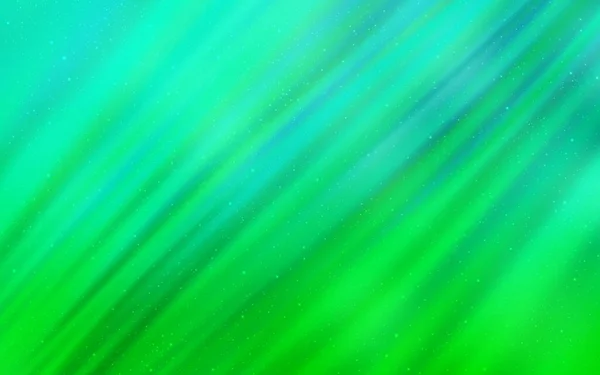Светло Зеленый Векторный Фон Звездами Галактик Размытый Декоративный Дизайн Простом — стоковый вектор